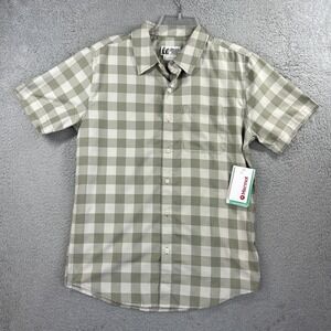 Marmot Shirt Mens Small‎ Green Tan Buffalo Plaid Short Sleeve Aerobora NEW